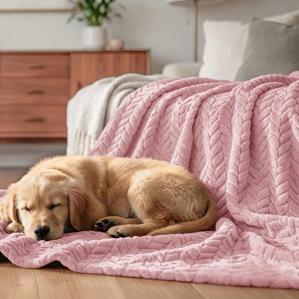 1 stk stort fleeceteppe til sofa, rosa | 127x178 CM, mykt pustende luftig teppe. pink