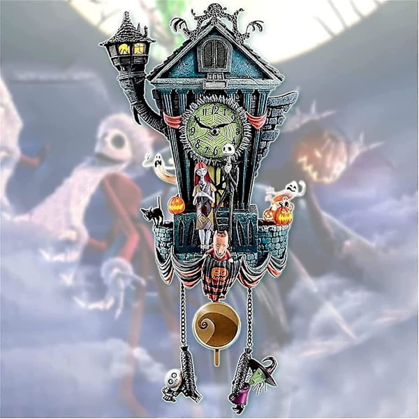 Kuckucksklocka från Nightmare Before Christmas, Tim Burtons The Nightmare Before Christmas Väggklocka Halloween Hem