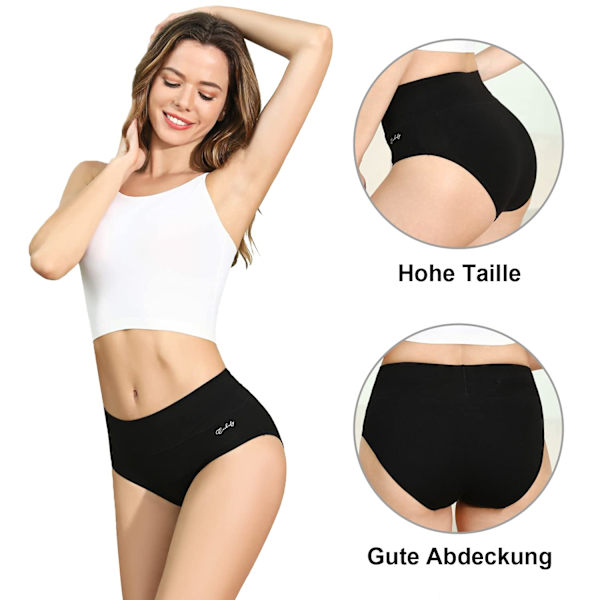 Damunderkläder, 5-pack stretch bomull höga midjebrief