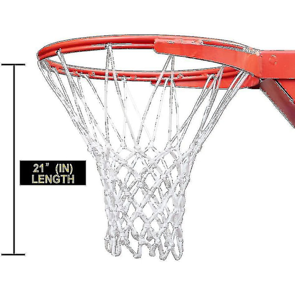 2 Professionella Basketnät Byten - Passar Standard Inomhus Eller Utomhus 12 Öglor Fälgar 12 Öglor white