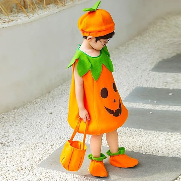 Halloween græskar kostume til børn, Fancy Dress Up græskar hat slikpose sko børn Halloween kostumer til 0-4 år baby drenge piger