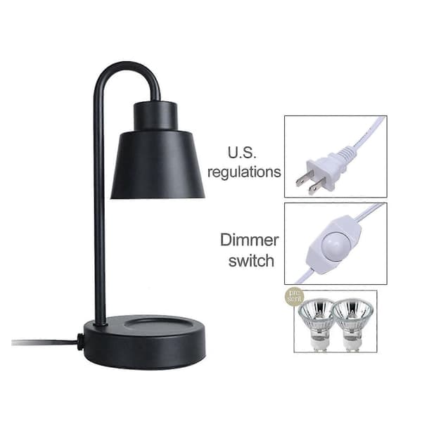 Aromaterapi Smeltende Vokslampe Dimbar Nattlys Bord Stearinlysvarmer svart 110v black