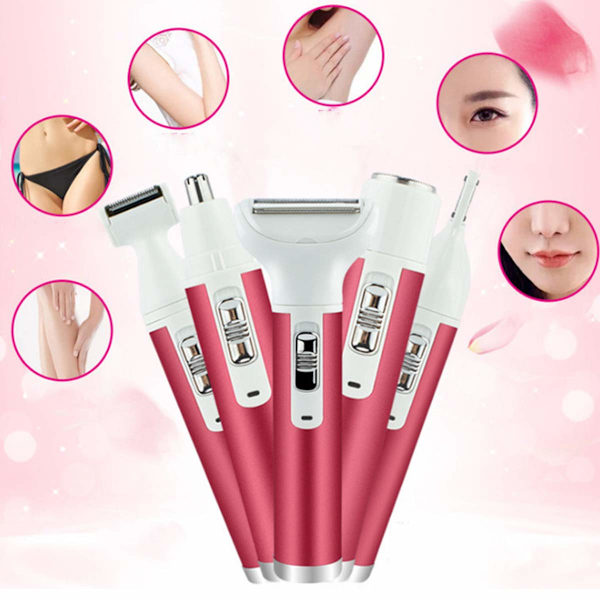 5-in-1 Naisten Bikini Vartalon Karvanajokone Setti USB Karvanpoisto Epilaattori Ajokone Naisille Karvanpoisto