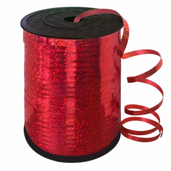 500 yards rødt krøllete krøllebånd skinnende metallisk ballongstrengrull gaveinnpakningsbånd til festfestival Kunsthåndverksdekor