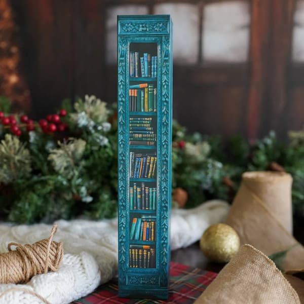 Miniboksprydnad adventskalender 2026 Juladventskalender med 24 böcker blå blue
