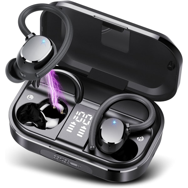 Trådløse ørepropper, HiFi stereolyd Bluetooth 5.3 trådløse hodetelefoner med 4 ENC støydempende mikrofon, IP7 vanntette ørepropper, 40 timers spilletid