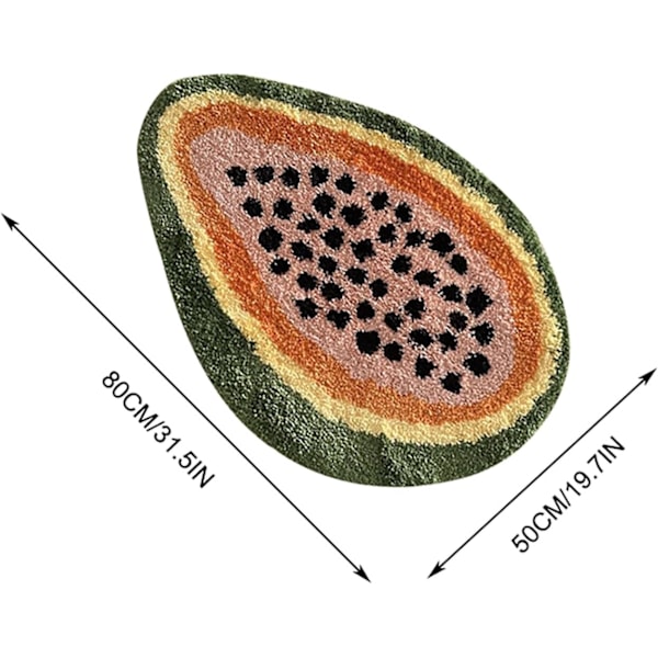 Halloween-eteisenmatto, papaijan muotoinen lattiamatto, vedenimevä, liukumaton kylpyhuoneen eteisenmatto, keittiömatto 50*80cm