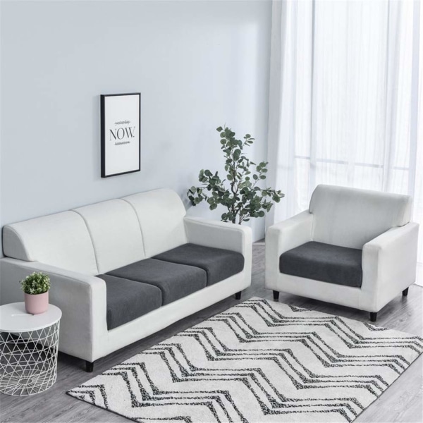Sohvan istuintyynyn cover, sohvan istuintyynyn cover, joustavat tyynynpäälliset, sohvan istuintyynyn cover , liukumaton kangas tartaani (tummanharmaa)