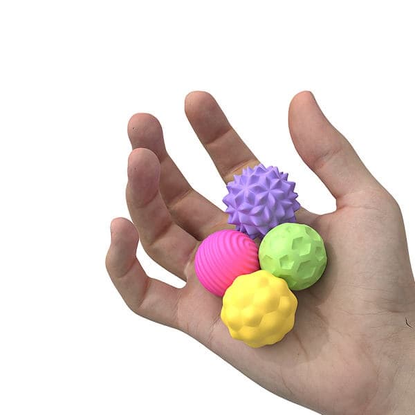 Anti-stressbolde med etui – 4-pak farverige