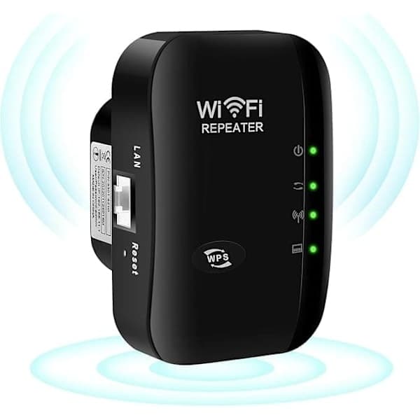 WiFi-forlænger, WiFi-signalforstærker - Med Repeater/AP-tilstand og WPS-funktion sort black
