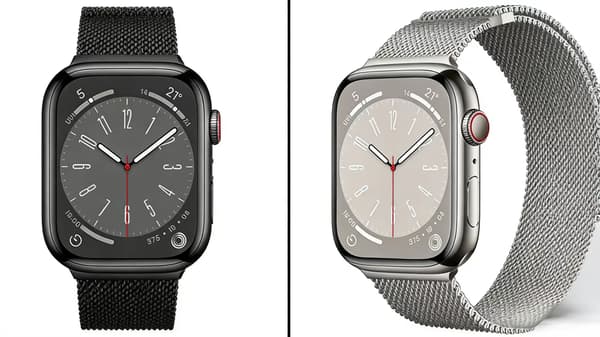 Milanese Loop-armbånd til Apple Watch i rustfritt stål med magnetisk spenne - 38/40/41 (med lenke) - Starlight + Svart