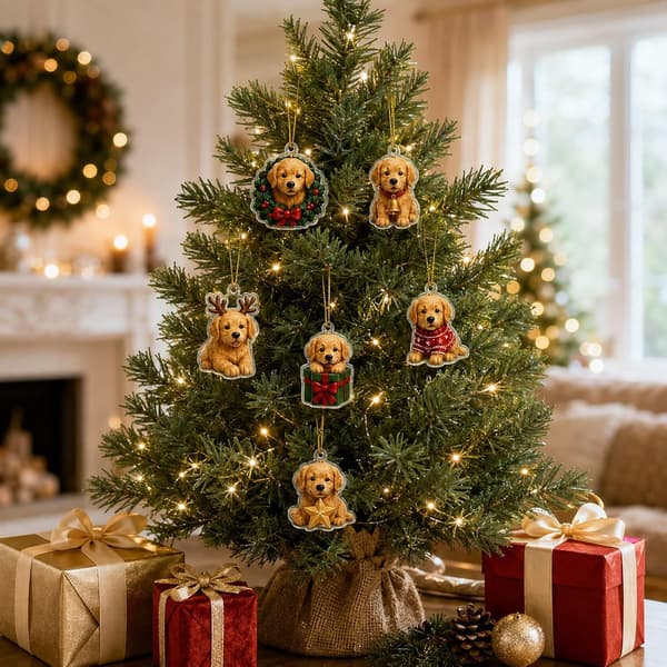 Golden Retriever Adventskalender Jul 2026, Akrylpynt 24 st A