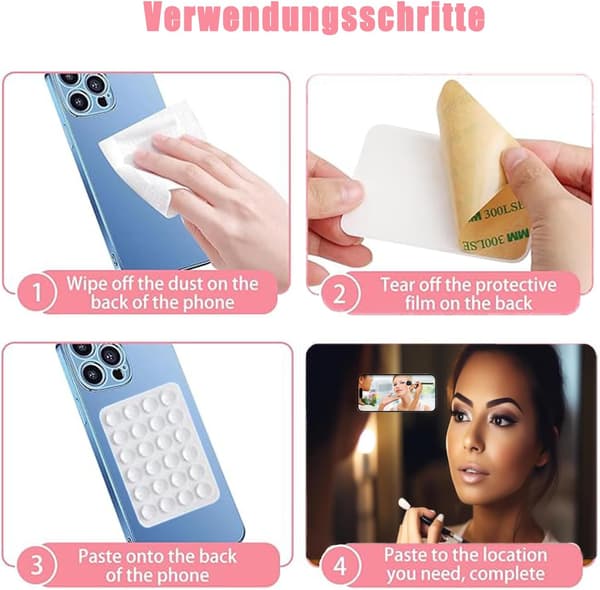 5 STK Stærkt Greb Telefon Sugekopholder - Klæbrig Silikoneholder til Hænder (8*5.5cm) Multicolor