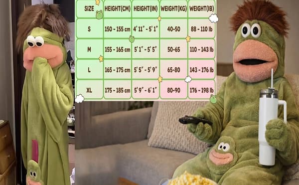 Sjove Kæmpetandede Monster Onesie Pyjamas – Overdimensioneret Plys Fleece Hætteheldragt til Søvn & Fest, MM M