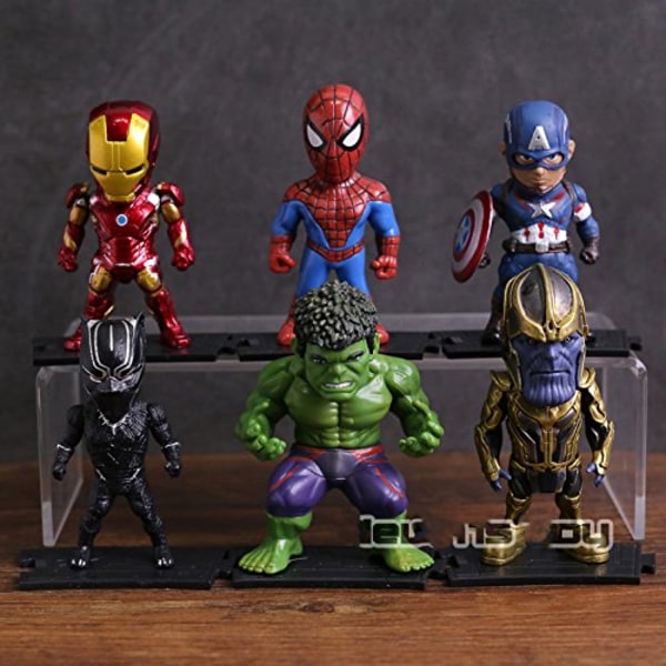 Marvel Avengers Infinity War Actionfigur-leksaksset med stativ (6 delar)