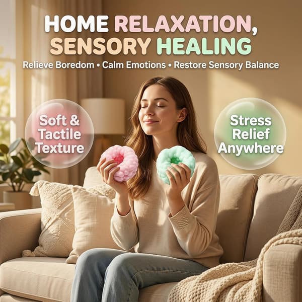2 stk. knasende squishy-bolde, robust perlefyldt materiale, langvarig langsom rebound til stresslindring, knasende squishy håndlegetøj (grøn og rød)