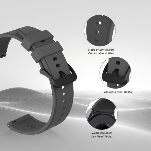 Huawei Watch GT2 Pro ranneke silikoni tummanharmaa Huawei Watch GT2 Pro DarkGrey