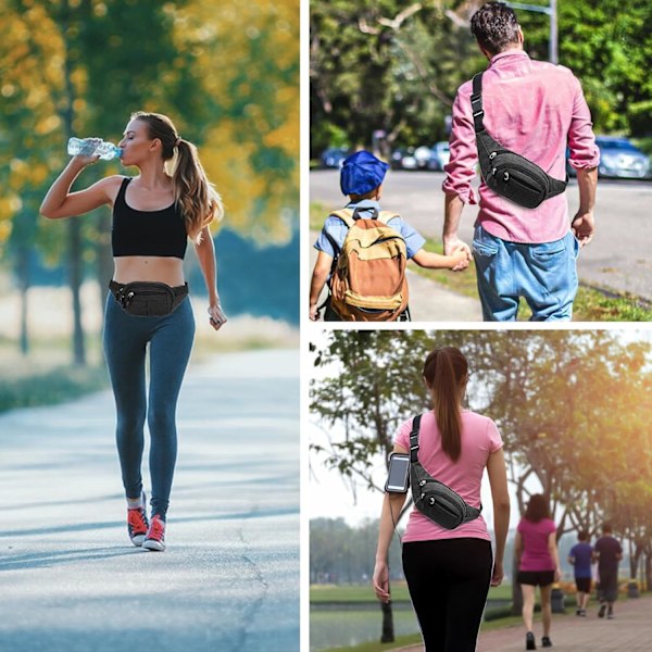 Vyötärölaukku, Säädettävä Muodikkaat Pieni Laukku, Sopii Ulkoiluun, Pyöräilyyn, Urheiluun, Vaellukseen, Unisex (musta)