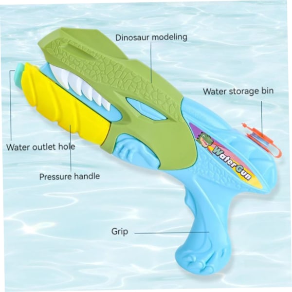 Boblepistoler for småbarn, 2 stk. T-Rex Dinosaur Water Blasters Langdistanseskyting Vann Squirter for sommerbasseng strandfest