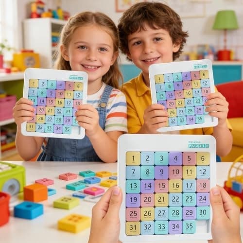Skyve-tallpuslespill Magnetiserte puslespill Hjernetreningsleker | Jigsaw Intelligence Block Leker, Pedagogiske spill