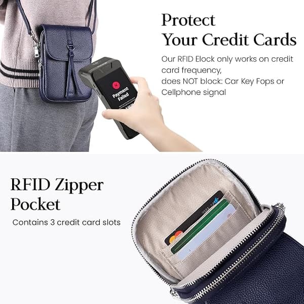 1 stk. Crossbody-tasker i ægte læder til kvinder, lille, mørkeblå dark blue