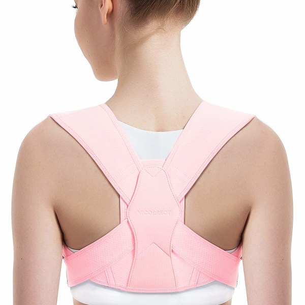Posture Corrector for kvinder og mænd, justerbar øvre rygstøtte til kravebensstøtte og giver smertelindring fra nakke, skulder (S/M)