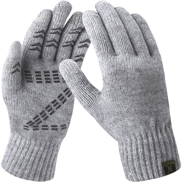 Mænds vinterhandsker Varm termisk blød uldstrik Touch Screen-handsker til mænd