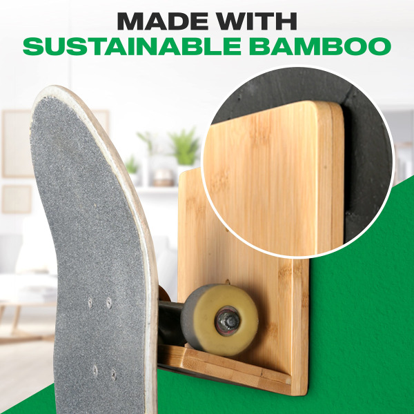 Veggfeste for skateboard i bambus