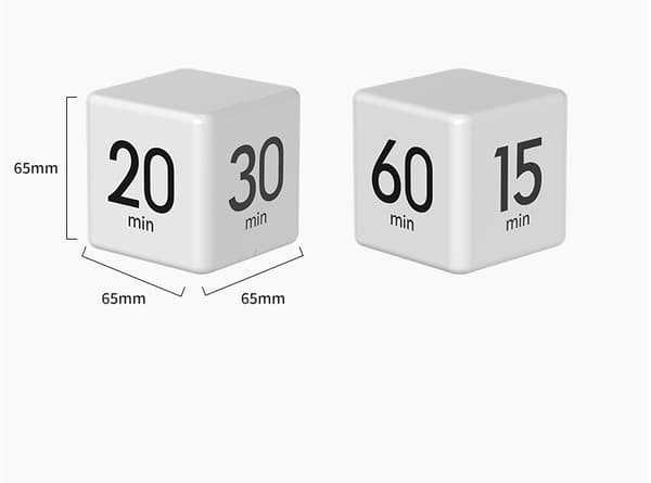 LCD-skjerm kube-timer hvit