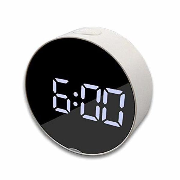 Väckarklocka Spegel Väckarklocka LED Digital Snooze Bordsklocka Väckningsljus Elektronisk Stor Tid Temperatur Display Hem