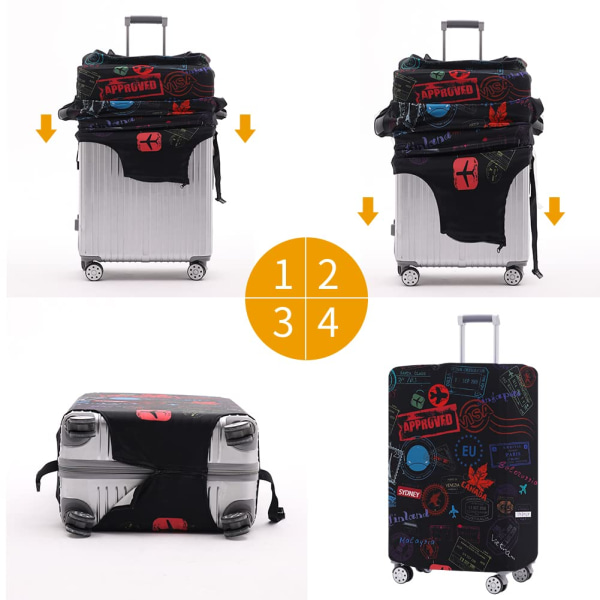 Bagagebetræk Vaskbar kuffertbeskytter Anti-ridse kuffertbetræk Passer til 18-32 tommer bagage (M)