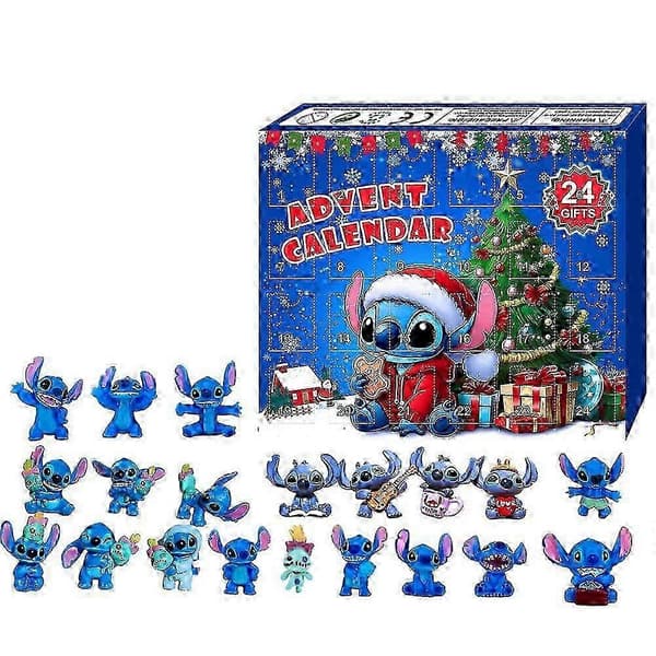 2024 Julekalender Lilo&Stich Action Figur Leke 24 Dager Nedtelling Blindboks Overraskelse
