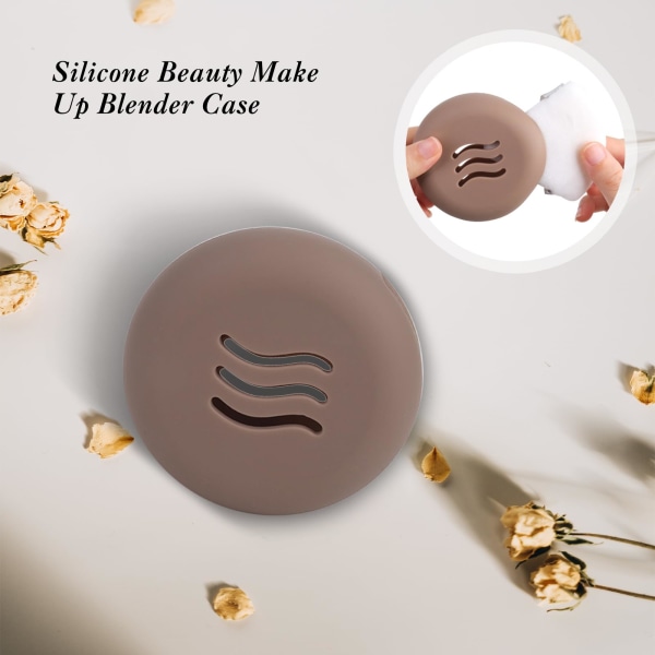 Sminksvamphållare - Andningsbar Silikon Beauty Blender reseväska för alla storlekar av sminksvampar, spricksäker