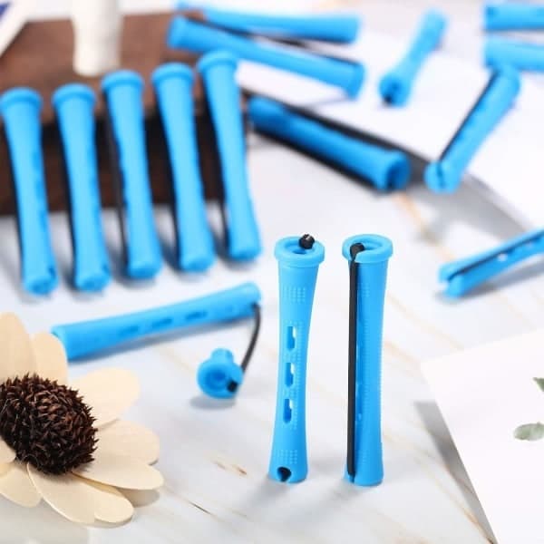 60 lange permanentruller (blå, 0,9 cm) Hårpermanentruller af plast