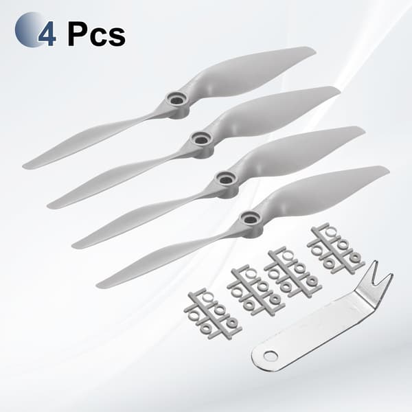 MECCANIXITY 7x5 tommer RC-propeller, 2-bladet propellerudskiftning grå højhastighedspropeller med adapterringe og propellernøgle til RC-fly 4 7" x 5" 4