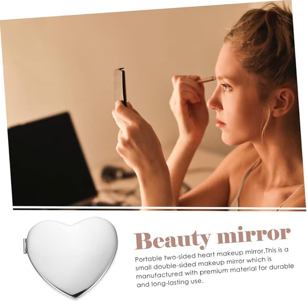 Kærlighed Makeupspejl Hjerteformet Spejl Sammenfoldeligt Makeupspejl Hjerteformet Makeupspejl Håndtaskespejl Sødt Spejl