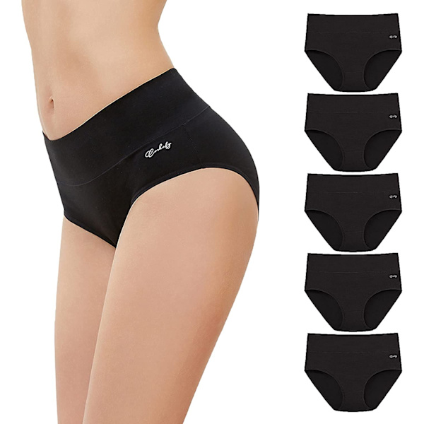Damunderkläder, 5-pack stretch bomull höga midjebrief