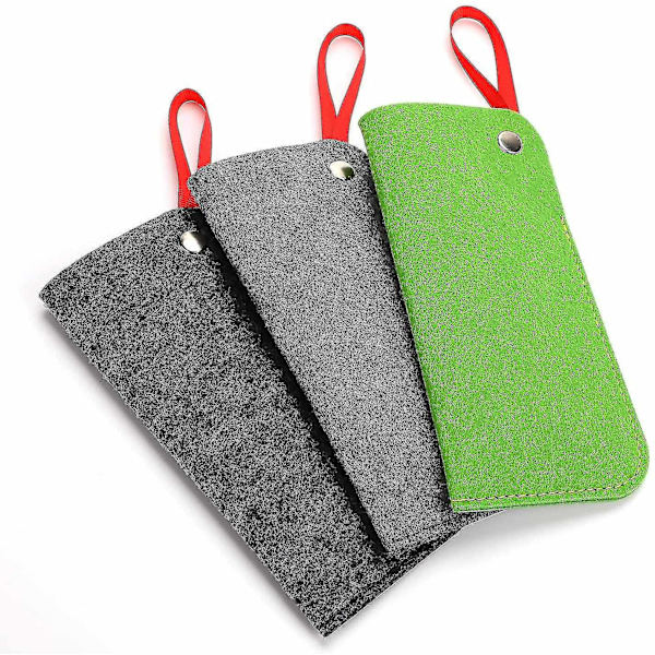 Blødt Brilletui 3-pak, Filt Portable Rejse Slip-In Brilletui, Blødt Solbrilletui Pose
