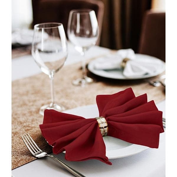 Stofservietter - 24-pak, genanvendelige (rød, 43 x 43 cm) Vinrød Wine Red