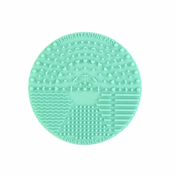 Borste rengöringsdyna, silikon rund sminkborste skurmatta Kosmetisk rengöringsdyna Bärbart tvättverktyg med sugkopp (grön)