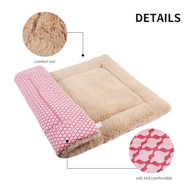 Koiranpetimatto, pestävä kissatyyny, pehmeä premium-plyysi (M (75 * 50CM), lyhyt plyysi, vaaleanpunainen) pink