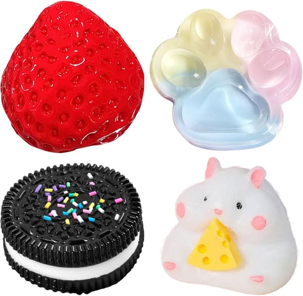 Jordbær Squishy, Jumbo Stor Jordbær Stressbold, Søde Sensoriske Fidget Stressbolde til Voksne Angstdæmpning (Jordbær 1 Stk, 5*8tommer) Multiple models