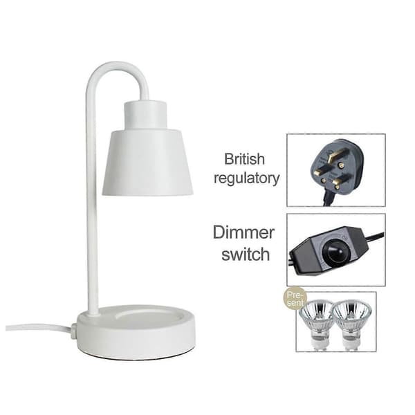 Aromaterapi Smeltende Vokslampe Dimbar Nattlys Bord Stearinlysvarmer Hvit 220v White