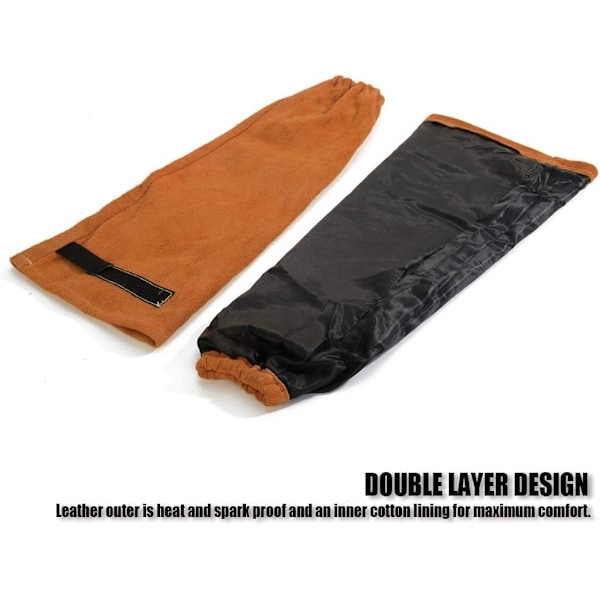 Lädersvetsarmar - Värme- och flamskyddande armskydd, (One Size, Camel)
