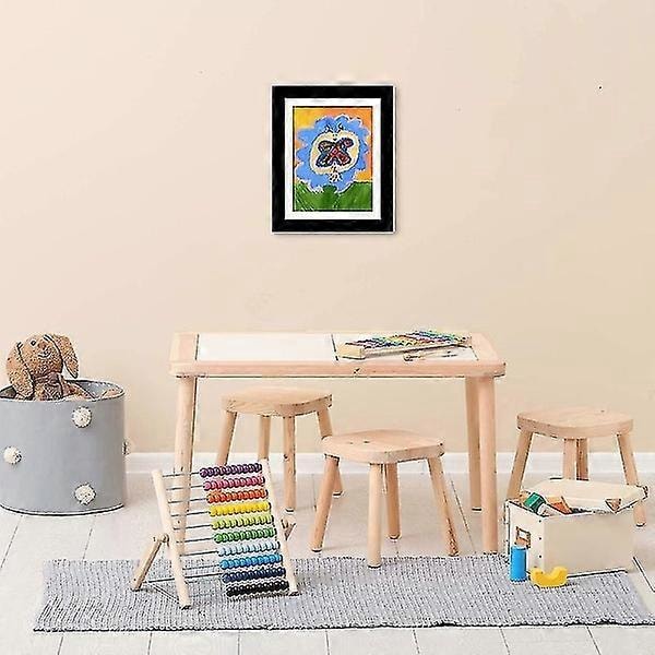 My Little Davinci Træbilledramme 20 Ark Kunstværk - Børnekunstudstillingsramme Fremragende Sort