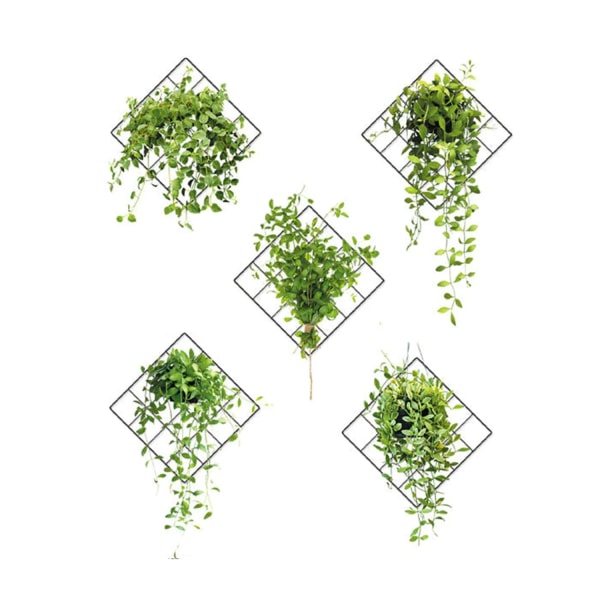 3D vægklistermærker med grønne planter，Vægklistermærker til grønne planter，Vægmærkater vaser med blomster，til køkken，soveværelse, stue (B)