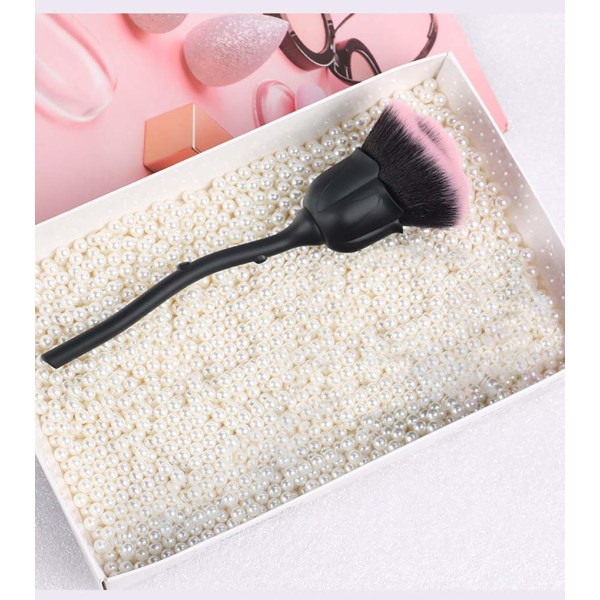 Rose Makeup Brush Blush Brush Super Large Face Powder Makeup Brushes for Powder Cosmetic（svart + lilla）