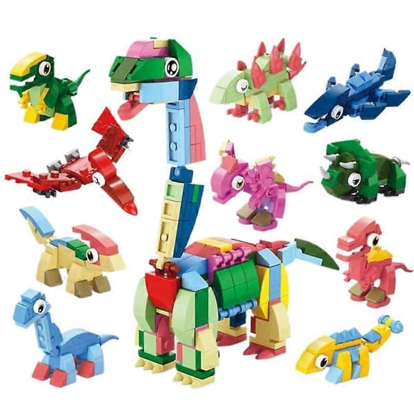 Dinosaur Serie Byggeklods Mini Dyrepynt Model Samle Byggeklods Legetøj Til Drenge Piger Pædagogisk Legetøj 5