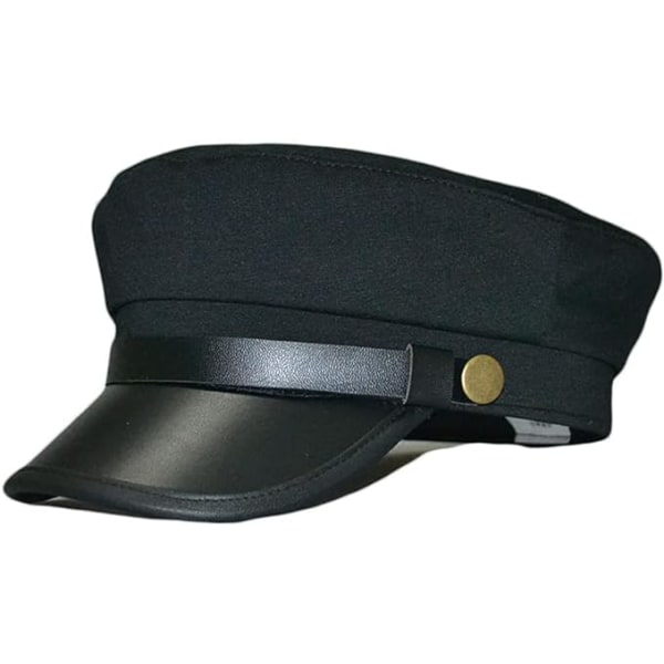 Baret Flat Cap Chauffør Hat Fisker Hat Driver Hat Kostume Hatte til mænd Kvinder (sort)