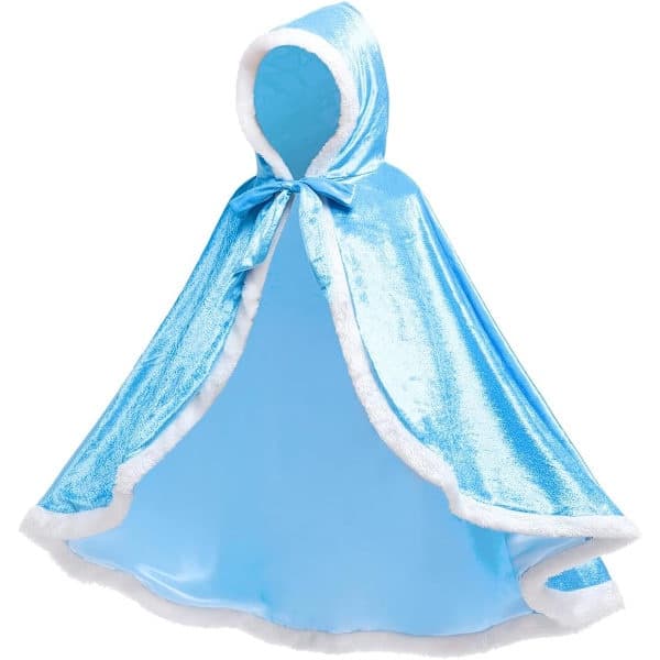 Prinsesse hettekappe kostyme for jenter maskerade Halloween jul karneval cosplay blå 11-12 år